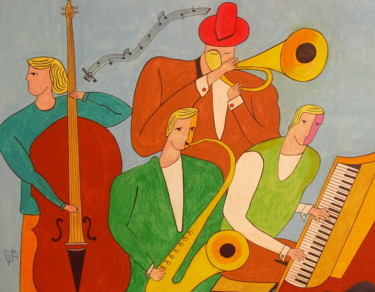 Painting titled "Musica sia" by Gianfranco Fois, Original Artwork, Chalk