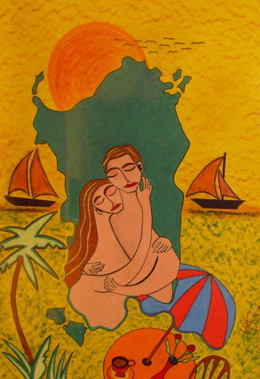 Painting titled "Love Sardegna  (Sar…" by Gianfranco Fois, Original Artwork, Pastel