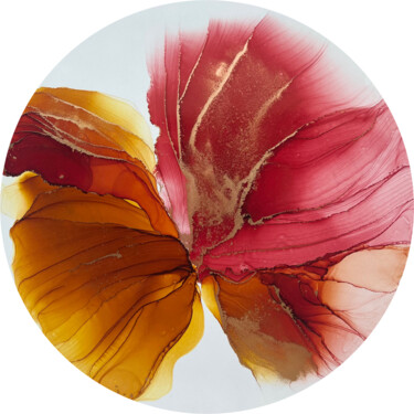 Картина под названием "Abstract Flower" - Tati, Подлинное произведение искусства, Чернила