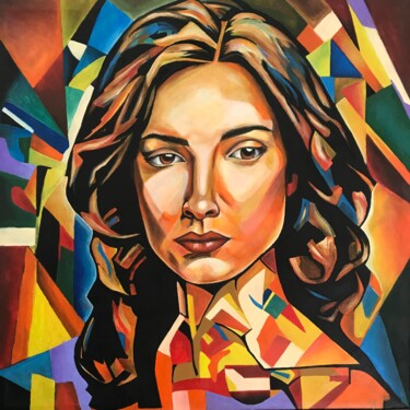 Painting titled "portrait of the del…" by Tati Vc, Original Artwork, Acrylic