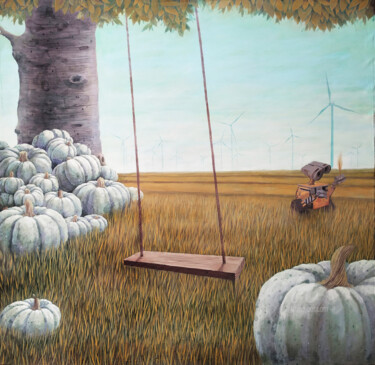Ζωγραφική με τίτλο "The Swing" από Tatia Bakuradze, Αυθεντικά έργα τέχνης, Ακρυλικό