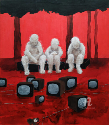 Peinture intitulée "The Alley of Darken…" par Tatia Bakuradze, Œuvre d'art originale, Acrylique