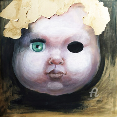 Рисунок под названием "The Old Doll" - Tatia Bakuradze, Подлинное произведение искусства, Акрил
