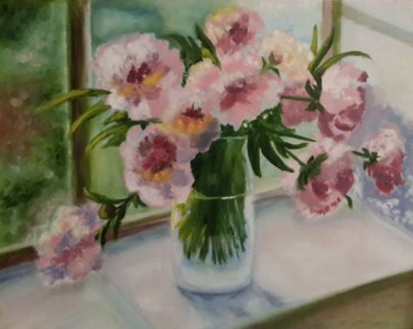Peinture intitulée "Розовое утро.jpg" par Tatiana Abramova, Œuvre d'art originale, Huile