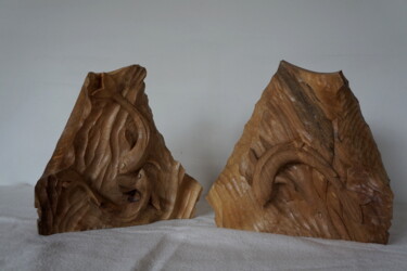 Sculpture titled "poissons" by Tatiana Alexandrova, Original Artwork, Wood