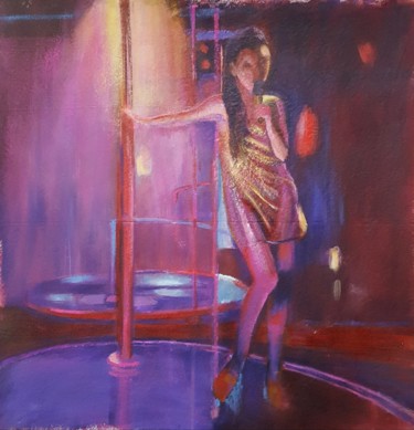 Painting titled "Pole dance" by Tatiana Anikina, Original Artwork, Acrylic