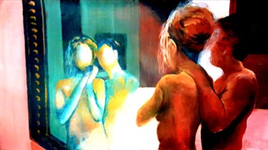 Painting titled "Eyes Wide Shut" by Tatiana Anikina, Original Artwork, Acrylic