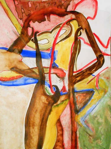 Desenho intitulada "gouache sur papier" por Tatiana Anikina, Obras de arte originais