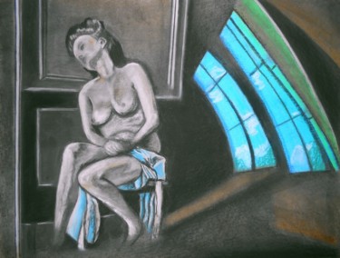 Рисунок под названием "la-melancolie" - Tatiana Anikina, Подлинное произведение искусства, Древесный уголь