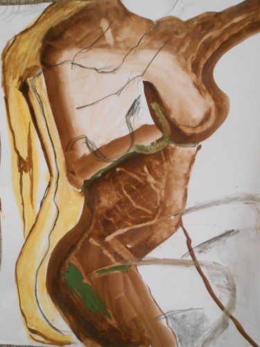 Dessin intitulée "brou de noix sur pa…" par Tatiana Anikina, Œuvre d'art originale, Fusain