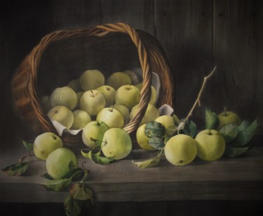 Malerei mit dem Titel "Натюрморт с яблоками" von Tatiana Bechtgold, Original-Kunstwerk, Aquarell