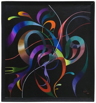 Malerei mit dem Titel "Abstract composition" von Tatiana Binovskaya, Original-Kunstwerk, Öl