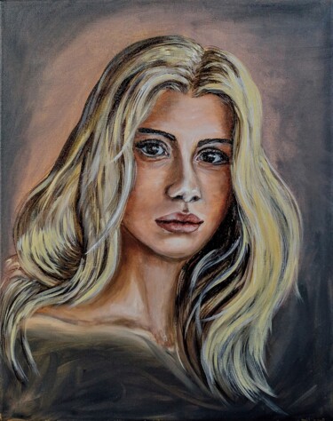 Картина под названием "Blond girl" - Tatiana Brester, Подлинное произведение искусства, Масло