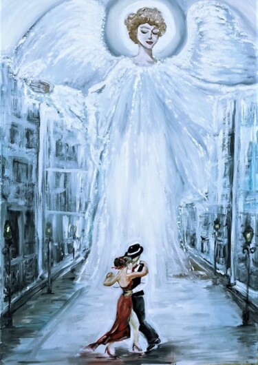 Malerei mit dem Titel "Dancing Angel" von Tatiana Brester, Original-Kunstwerk, Öl