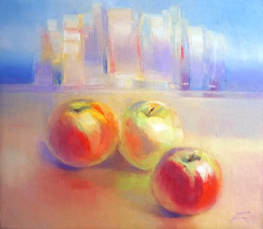 Painting titled "Big apples" by Tatiana Bugaenko, Original Artwork, Oil