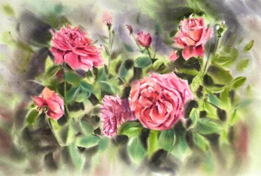 Painting titled "The scent of summer" by Tatiana Bykova, Original Artwork, Watercolor