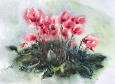 Painting titled "Whispers of spring" by Tatiana Bykova, Original Artwork, Watercolor