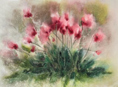 Painting titled "Whispers of spring 2" by Tatiana Bykova, Original Artwork, Watercolor