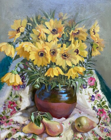 Painting titled "Ukrainian still life" by Tatiana Danylenko, Original Artwork, Oil