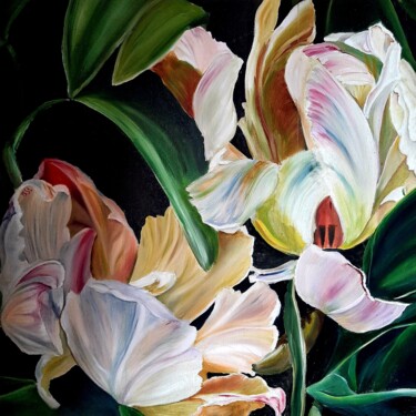 Картина под названием "Тюльпаны" - Tatiana Dedlovskaya, Подлинное произведение искусства, Масло