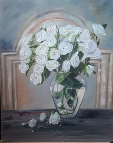Картина под названием "Букет роз" - Tatiana Dedlovskaya, Подлинное произведение искусства, Масло