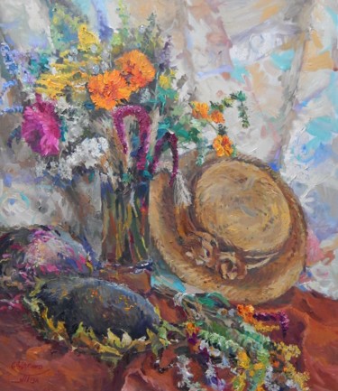 Painting titled ""Still Life with St…" by Tatiana Didenko, Original Artwork, Oil