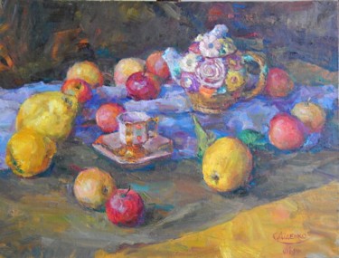 Картина под названием ""A lot of apples"" - Tatiana Didenko, Подлинное произведение искусства, Масло