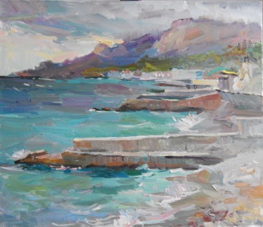Painting titled ". "Approaching stor…" by Tatiana Didenko, Original Artwork, Oil