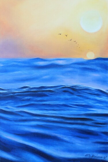 Silence of water Peinture intitulée "Silence of water" par Tatiana Dubinina, Œuvre d'art originale, Huile