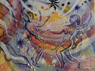 Картина под названием "Радуга" - Татьяна Федорова (Влами), Подлинное произведение искусства, Масло Установлен на картон
