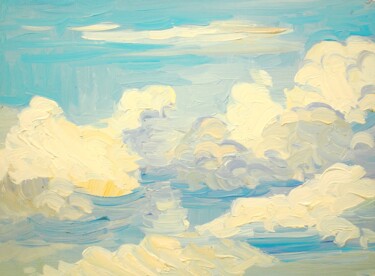 Картина под названием "Облака" - Татьяна Фëдорова, Подлинное произведение искусства, Масло