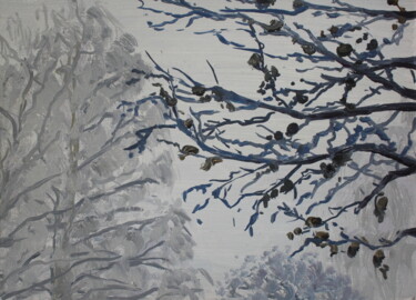 Malerei mit dem Titel "Зимние туманы" von Tatiana Fedorova, Original-Kunstwerk, Öl
