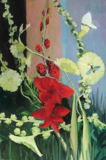 Картина под названием "В саду" - Татьяна Фëдорова, Подлинное произведение искусства, Масло