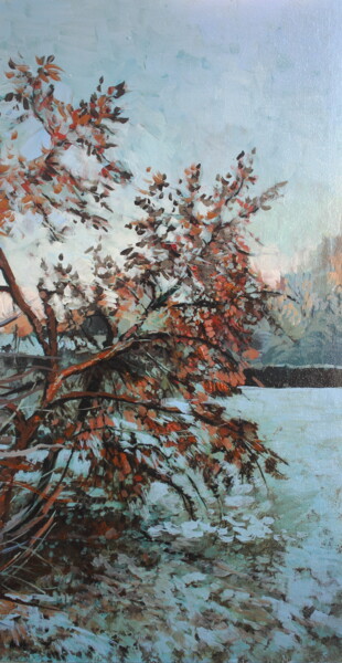 Painting titled "Зимняя яблоня" by Tatiana Fedorova, Original Artwork, Oil