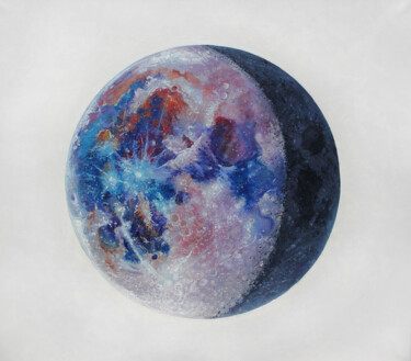 Картина под названием "Ржавая Луна" - Татьяна Фëдорова, Подлинное произведение искусства, Масло