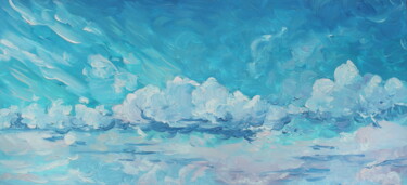 Картина под названием "Облака над Окой" - Татьяна Фëдорова, Подлинное произведение искусства, Масло