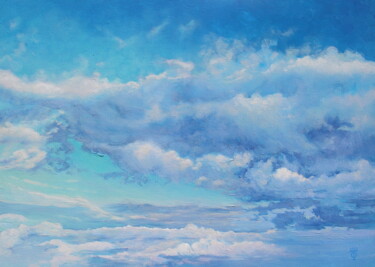 Картина под названием "Небесные волны" - Татьяна Фëдорова, Подлинное произведение искусства, Масло