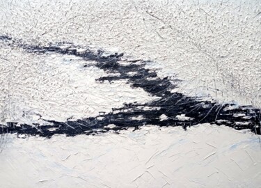 Painting titled "BLACK RIVER" by Tatiana Fox'Tena, Original Artwork, Oil Mounted on Wood Stretcher frame