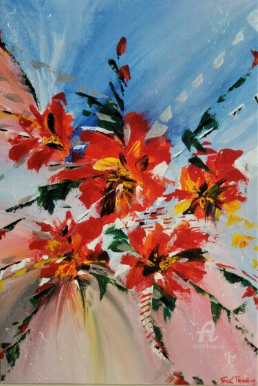 Картина под названием "FLOWERS" - Tatiana Fox'Tena, Подлинное произведение искусства, Акрил