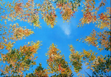 Painting titled "AUTUMN BLUES (SERIE…" by Tatiana Fox'Tena, Original Artwork, Oil Mounted on Wood Stretcher frame