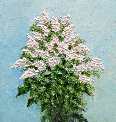 Painting titled "White lilac" by Tatiana Fox'Tena, Original Artwork, Oil