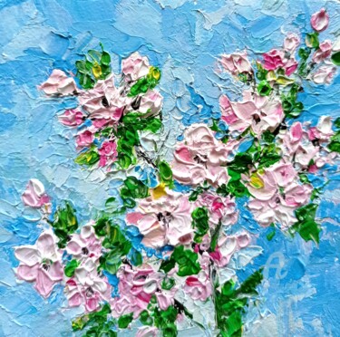 Painting titled "apple blossom" by Tatiana Fox'Tena, Original Artwork, Oil