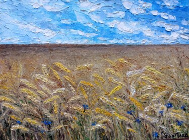 Pintura titulada "Wheat field" por Tatiana Fox'Tena, Obra de arte original, Oleo