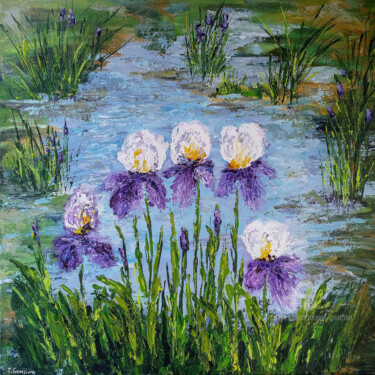 Malerei mit dem Titel "Iris" von Tatiana Gomzina, Original-Kunstwerk, Acryl
