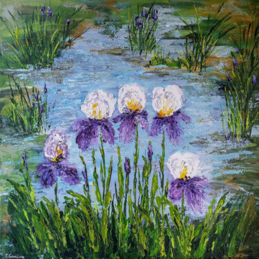 Iris Peinture intitulée "Iris" par Tatiana Gomzina, Œuvre d'art originale, Acrylique