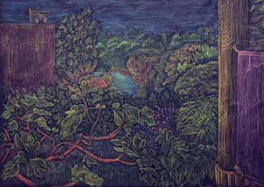 Dessin intitulée "Fig tree" par Tatiana Gregson, Œuvre d'art originale, Crayon
