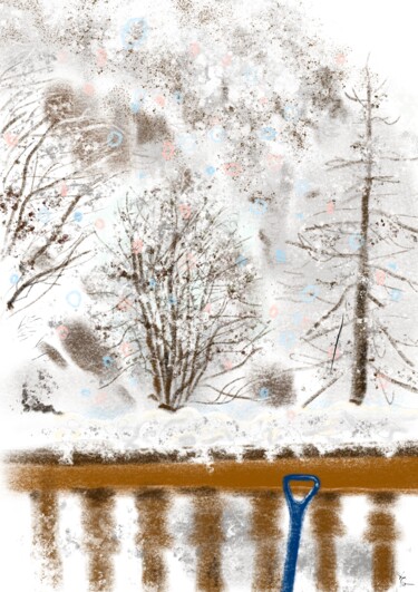 Dessin intitulée "It's snowing. 2" par Tatiana Gregson, Œuvre d'art originale, Peinture numérique