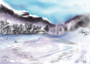 Картина под названием "It’s Snowing. 3" - Tatiana Gregson, Подлинное произведение искусства, Цифровая живопись