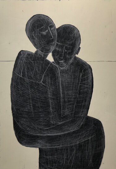Malerei mit dem Titel "Hug me" von Tatiana Harizanova, Original-Kunstwerk, Öl