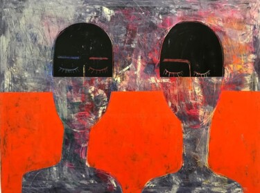 Peinture intitulée "Two faces" par Tatiana Harizanova, Œuvre d'art originale, Huile Monté sur Châssis en bois
